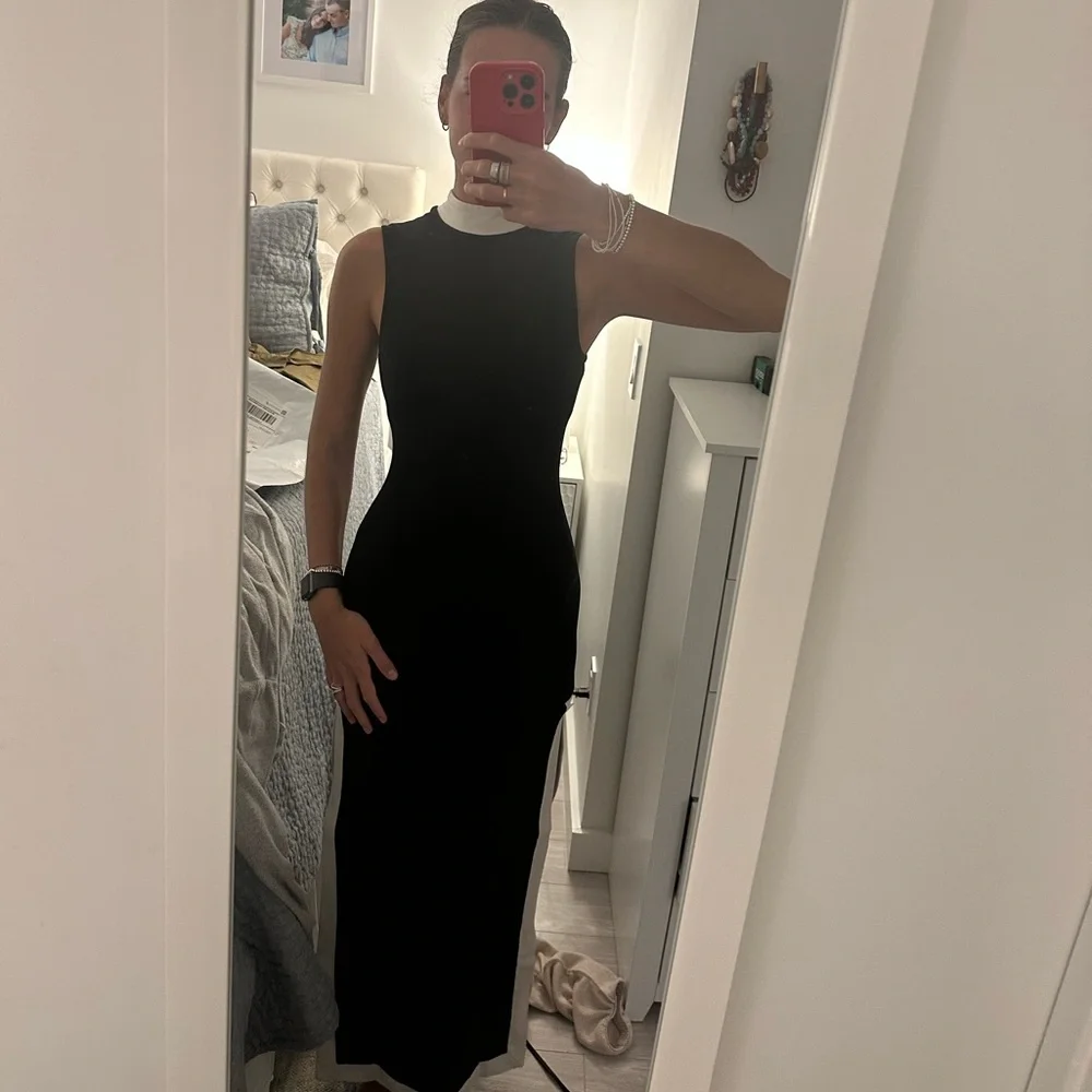 STAUD Black and White Sleeveless Maxi Dress - Picture 5 of 6